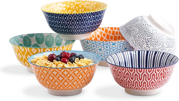 Selamica 7 inches Porcelain Cereal Bowl Set by Selamica