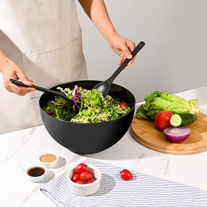 LOVYANXUE Salad Bowl with Lid, Nature Bamboo Mixing and Serving Bowl with Lid - Image 7