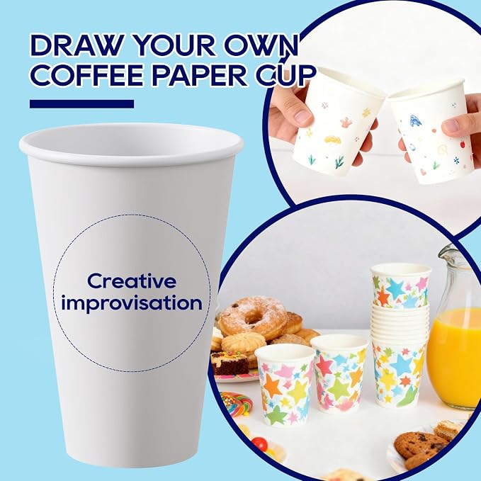 LITOPAK 210 Pack 16 oz Disposable Paper Coffee Cup, Hot/Cold Beverage Drinking - Image 6