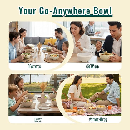 40 OZ Salad Container for Lunch, Unbreakable Wheat Straw Bowls - Image 7
