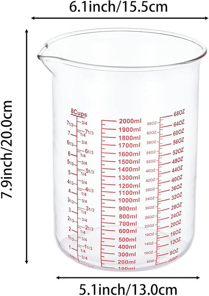 High Borosilicate Glass Measuring Cup-V-Shaped Spout，Glass Measuring Beaker - Image 4
