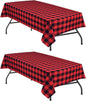 Red and Black Plaid Tablecloth Waterproof, 2 Pack, 60 x 102 inch | Checkered by Hiasan