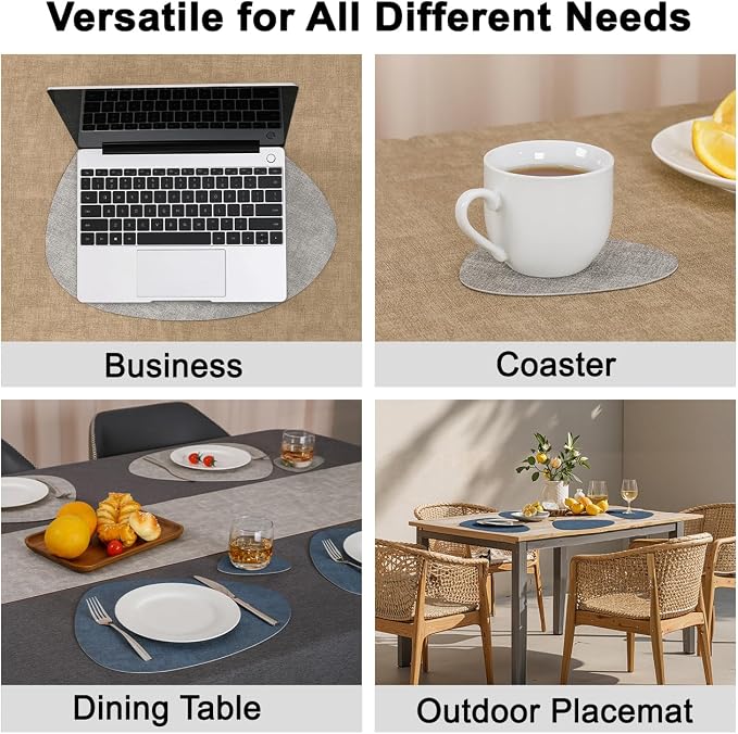 Faux Leather Placemats Set of 6, Dual Sided - Image 6