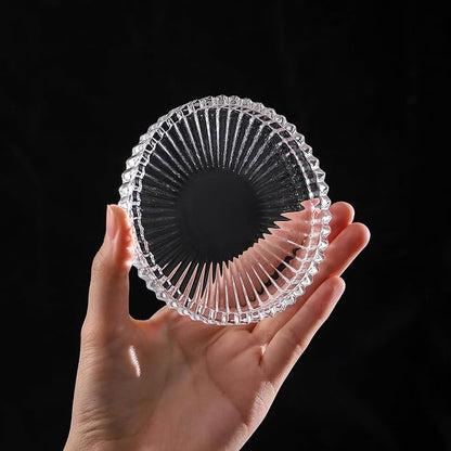Glass Coasters Round Cup Mat, Decorative Wine Bottle Coaster, Crystal Drink - Image 5