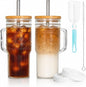 JunVpic Glass Tumbler, 24 oz Ice Coffee Cups by Junvpic