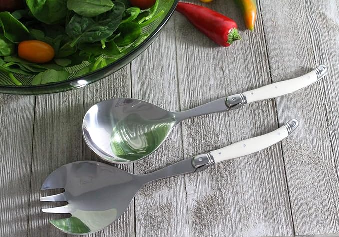 Laguiole Connoisseur Faux Ivory Salad Servers, 2 Piece Set - Image 3