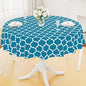 Smiry Round Plastic Table Cloth, Waterproof Vinyl Tablecloth with Flannel Backing for Round Tables, Wipeable Spillproof Tablecloths for Dining, Camping, Indoor and Outdoor (60" Round, Teal)