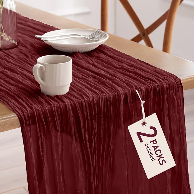 Pureegg 2-Pack Cheese Cloths Table Runner, Baby Shower, Wedding and Farmhouse by Pureegg