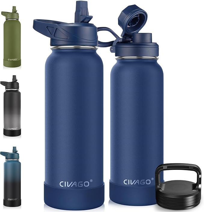 CIVAGO 40 oz Insulated Stainless Steel Water Bottle by CIVAGO