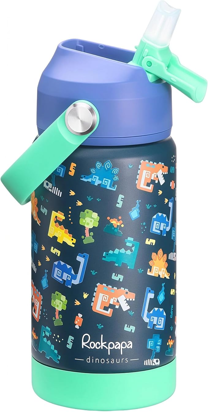 rockpapa 14 oz Kids Insulated Water Bottle，Stainless Steel Toddler Cups by rockpapa