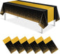 6Pcs Black and Gold Tablecloth Party Decorations, Plastic Black Table Cloth by MASHAN