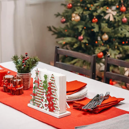 Buffalo Check Christmas Tree Napkin Holder - Image 5