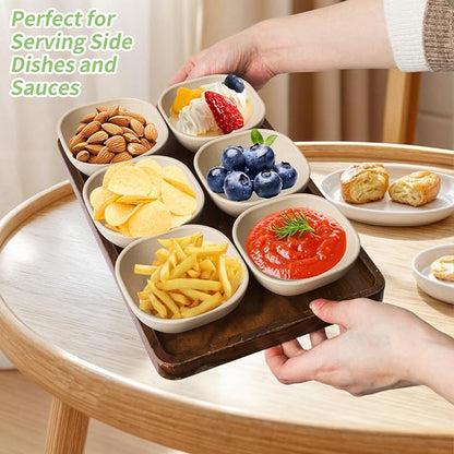 SHECIPIN 12 Pack Unbreakable Dipping Bowls, 4.5 OZ Soy Sauce Dishes, Wheat - Image 4