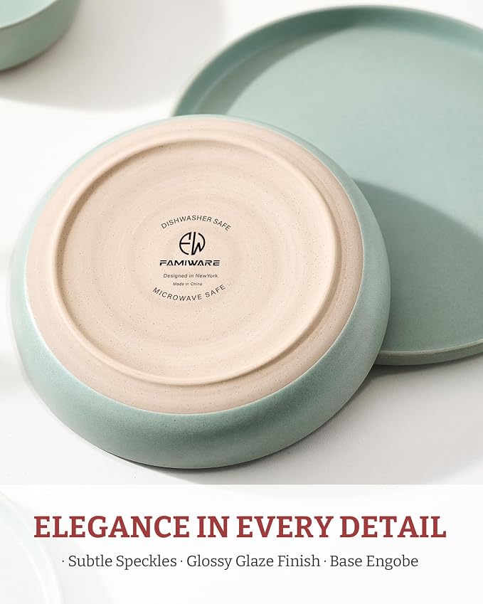 famiware Milkyway 33 oz Pasta Bowls Set of 4, Light Green | Double Reactive - Image 5