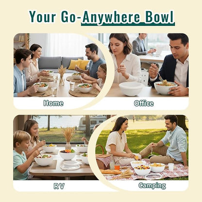 40 OZ Salad Bowl with Lid, Unbreakable Wheat Straw Bowls Sets, Cereal Bowls - Image 7