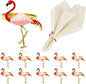 Tropical Flamingo Napkin Rings Set of 12 Gold Pink Bird Napkin Holders by DavifinaNapkinRings