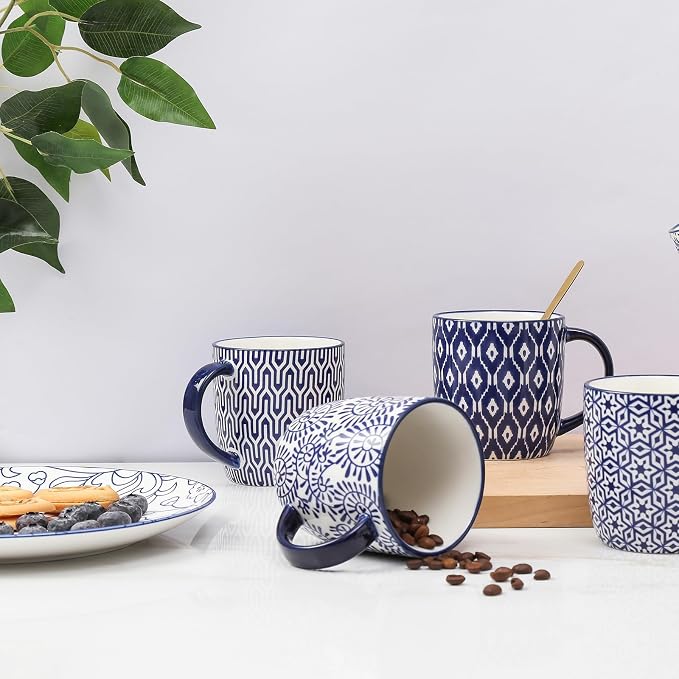 Selamica 10 OZ Coffee Mugs Set of 4, Small Coffee Cups Ceramic - Image 5