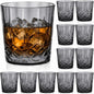 Yungyan 12 Pcs Plastic Clear Whiskey Glasses, 10 oz Unbreakable Reusable Old by Yungyan