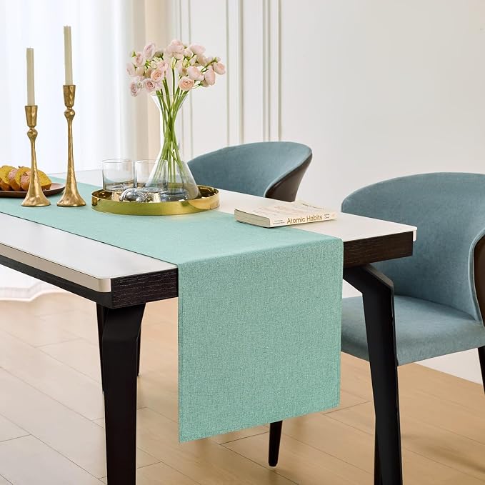 YATOJUZI Sage Green Table Runner Seasonal Sage Green Kitchen Dining Coffee - Image 5