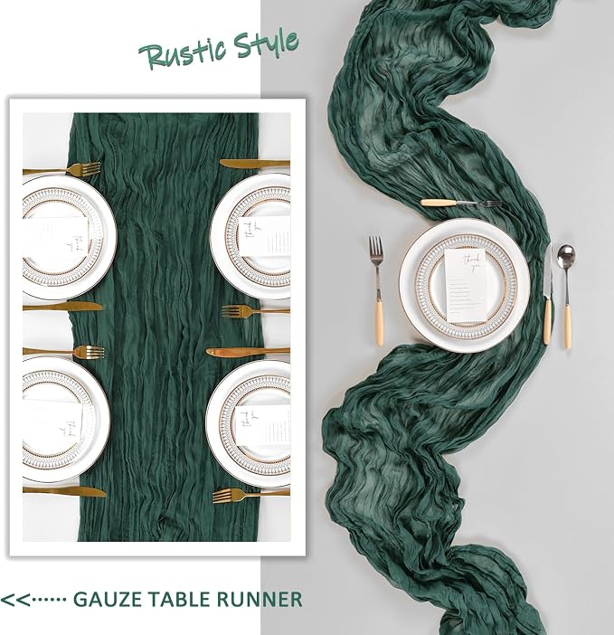 6 Pack Emerald Green Cheesecloth Table Runner 10Ft Gauze Cheese Cloth Table - Image 6