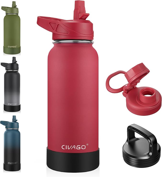 CIVAGO 32 oz Insulated Stainless Steel Water Bottle by CIVAGO