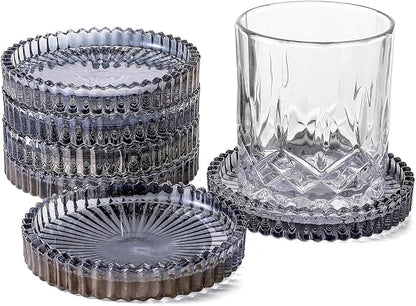 Glass Coasters Round Cup Mat, Decorative Wine Bottle Coaster, Crystal Drink by Unknown