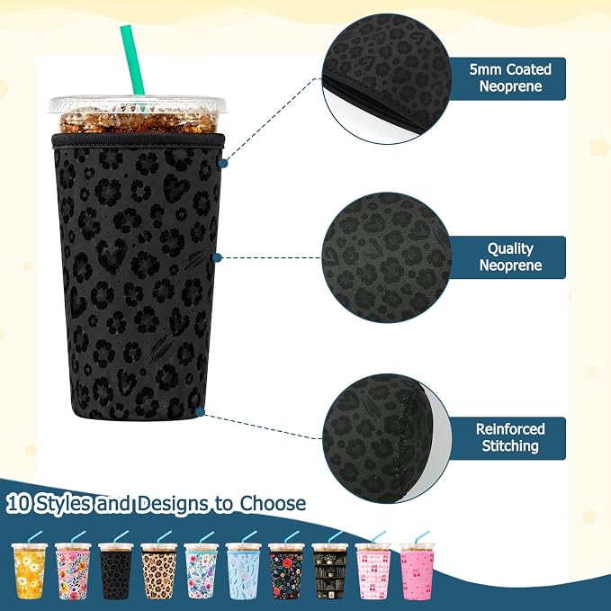 3 Pack Reusable Iced Coffee and Cold Soda Insulated Neoprene Cup Sleeve | Funny - Image 5