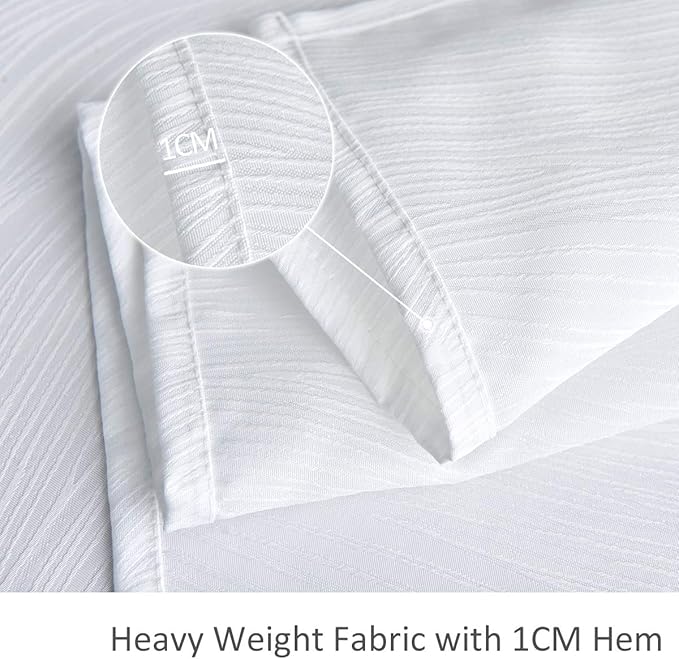 maxmill Jacquard Table Cloth Waving Pattern Water Resistant Wrinkle Resistance Heavy Weight Soft Tablecloth for Kitchen Dinning Tabletop Decoration Oblong 60 x 140 Inch White