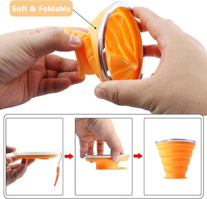 Litoexpe 2 Pack Silica gel Collapsible Travel Cup 270ml, Portable Folding - Image 6