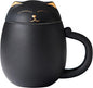 HEER Black Cat Ceramic Tea Mug 13.5oz by HEER