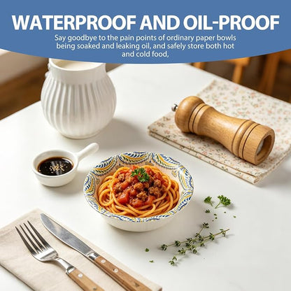 Paper Bowls Disposable Soup Bowl, Heavy Duty Printed Disposable Bowls Bulk - Image 5
