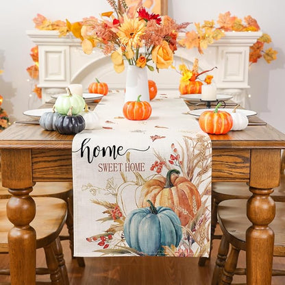 Siilues 220 GSM Fall Table Runner 13x120 Inch Home Party Decor | Watercolor - Image 2