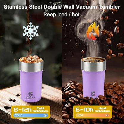 17oz Insulated Travel Coffee Mug, Stainless Steel Cup - Image 3