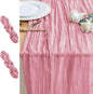 Cheesecloth Table Runner 10FT 2Pcs Pink Boho Gauze Rustic Sheer Runners | by Xiomot