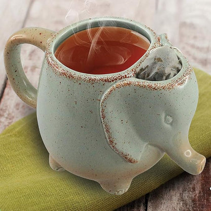 Ceramic 15oz Elephant Tea Mug Green by Unknown