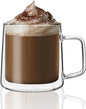 CNGLASS Double Walled Glass Coffee Mugs, 15oz Insulated Glass Mugs by CNGLASS