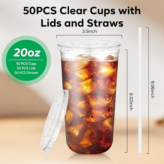 50 Pack 20 oz Plastic Cups - Image 4