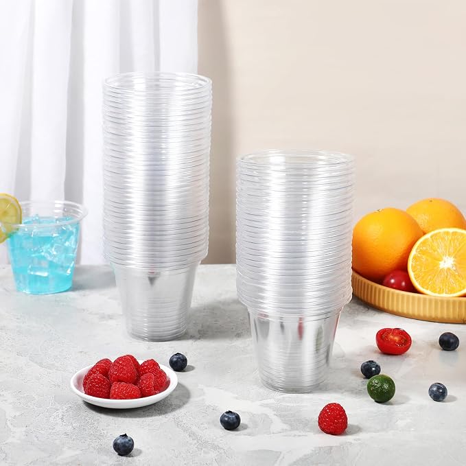 BYSNOW 500 Pack 9 oz Clear Plastic Cups Thickened Disposable Drink Cups | - Image 5