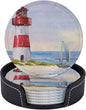 6 Pcs Coastal Lighthouse Leather Coasters by CAPVKING