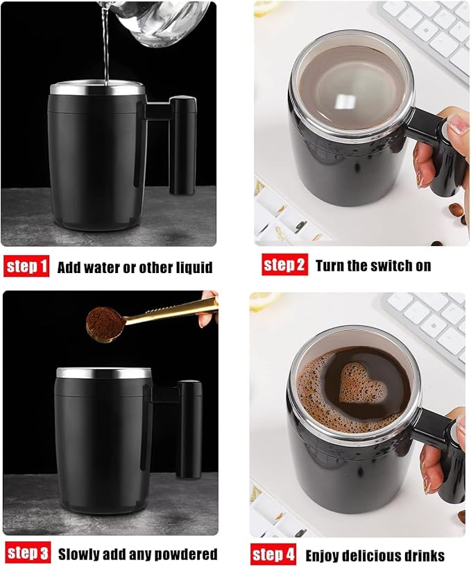 Self Stirring Mug, Rechargeable Auto Magnetic Coffee Mug - Image 3
