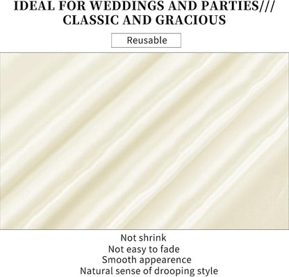 10-Pack Ivory 12 x 108 inches Long Premium Satin Table Runner | Wedding - Image 4