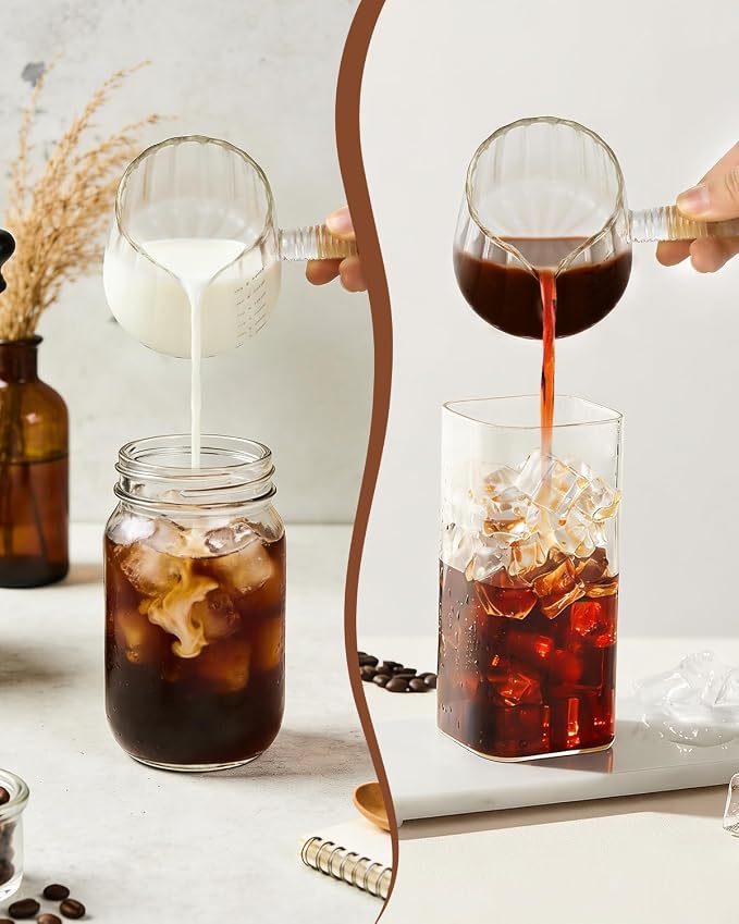 2 PCS Espresso Measuring Cup 6 Oz, Espresso Glass Cups - Image 5