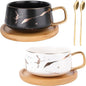 Peohud 2 Pack Ceramic Tea Coffee Cup, 10 OZ Coffee Mug by Peohud