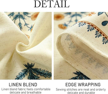ISAENNE Designer French Pale Yellow Rectangular Tablecloth,Linen Floral Table Cloth,Wrinkle Resistant Decor Tablecloths for Dining Thanksgiving Banquet Kitchen Party,55"*87"-Estevan A