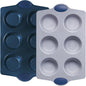 BRONYPRO 2-Pack 6-Cup Non Toxic Nonstick Ceramic Jumbo Muffin Pan & Cupcake Tin by Bronypro