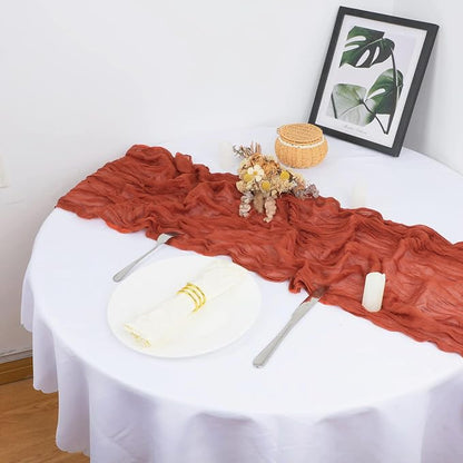 Snowkingdom 6PCS 10Ft Fall Thanksgiving Table Runner Terracotta Rust - Image 7