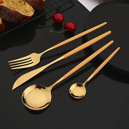 JASHII Flatware Set 24 Piece, Stainless Steel Silverware Set, Macaron Small - Image 4