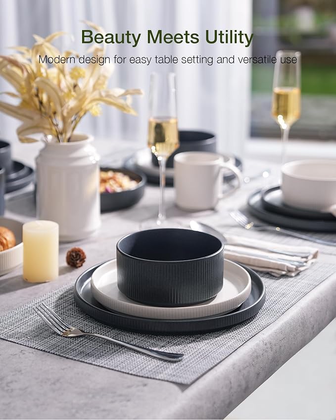 Famiware Star Stoneware Dinnerware Set, Reactive Glaze Plates & Bowls - Image 2