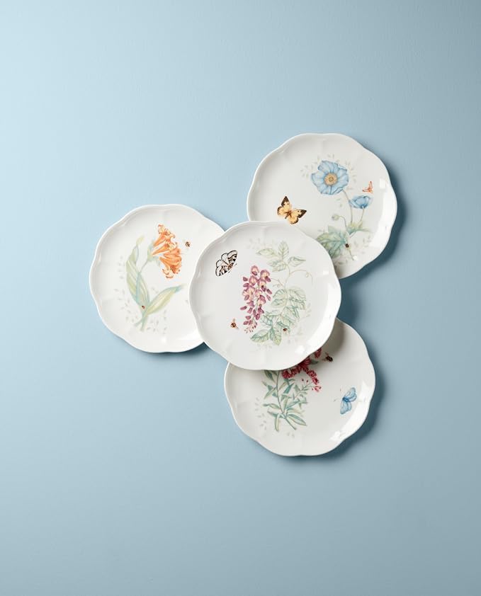 Lenox Butterfly Meadow 4-Piece Accent Plate Set, dishwasher safe, microwave - Image 3