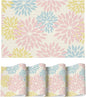 Artoid Mode Floral Vinyl Plastic Placemats Set of 4, 12x18 Inch Washable Non-Slip PVC Place Mats for Party Kitchen Dining Decor, Pink